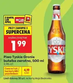 Biedronka Piwo Tyskie Gronie butelka zwrotna, 500 ml oferta