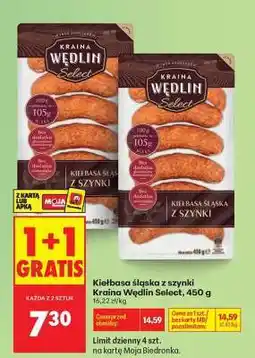 Biedronka Kiełbasa śląska z szynki Kraina Wędlin Select 450 g oferta
