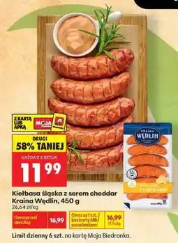 Biedronka Kiełbasa Śląska z serem cheddar Kraina Wędlin, 450 g oferta