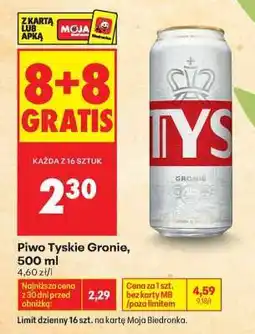 Biedronka Piwo Tyskie Gronie, 500 ml oferta