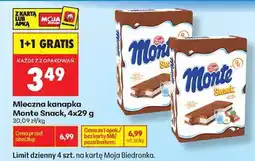 Biedronka Mleczna kanapka Monte Snack 4x29 g oferta