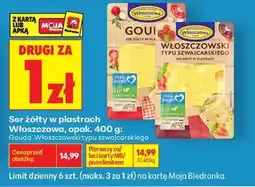 Biedronka Ser żółty w plastrach Włoszczowa, opak. 400 g oferta
