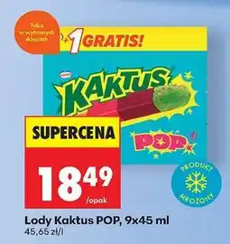 Biedronka Lody Kaktus POP, 9x45 ml oferta