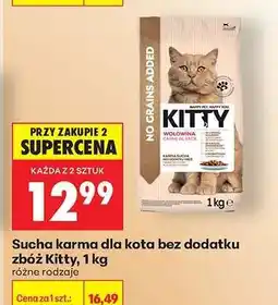 Biedronka Sucha karma dla kota bez dodatku zbóż Kitty, 1 kg oferta