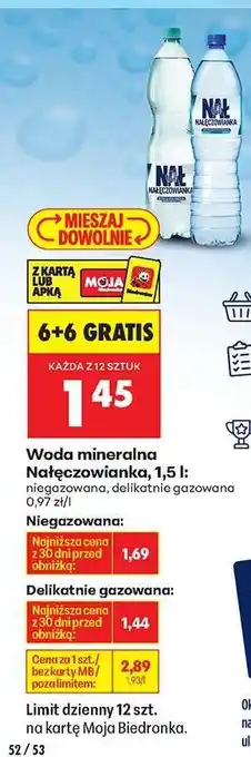 Biedronka Woda mineralna Nałęczowianka, 1,5 l oferta