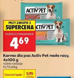 Biedronka Karma dla psa Activ Pet małe rasy, 4x100 g oferta