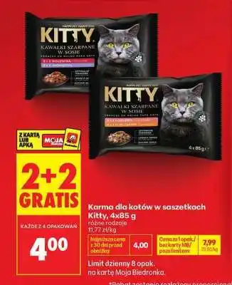 Biedronka Karma dla kotów w saszetkach Kitty, 4x85 g oferta