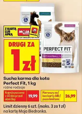 Biedronka Sucha karma dla kota Perfect Fit, 1 kg oferta
