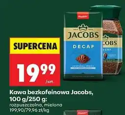 Biedronka Kawa bezkofeinowa Jacobs, 100 g/250 g oferta