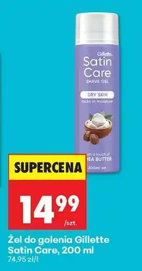 Biedronka żel do golenia Gillette Satin Care, 200 ml oferta