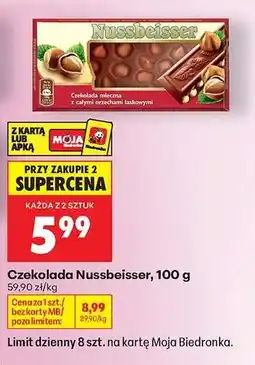 Biedronka CZEKOLADA NUSSBEISSER 100 G oferta