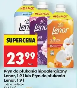 Biedronka Płyn do płukania hipoalergiczny Lenor, 1,9 l lub Płyn do płukania Lenor, 1,9 l oferta