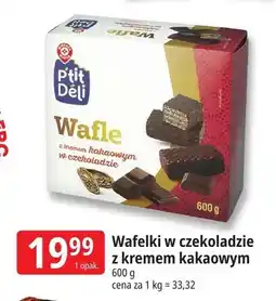 E.Leclerc Wafelki w czekoladzie z kremem kakaowym P'tit Déli oferta