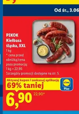 Lidl Kiełbasa śląska XXL Pikok oferta