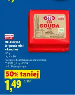 Lidl Ser gouda mini w kawałku Mlekovita oferta