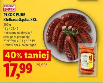 Lidl Kiełbasa śląska XXL Pikok Pure oferta