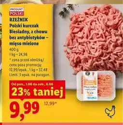 Lidl Mięso mielone z kurczaka Rzeźnik Polski kurczak Biesiadny z chowu bez antybiotyków oferta
