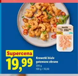Lidl Krewetki białe gotowane obrane SuperFish oferta