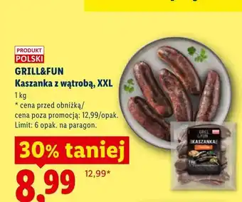 Lidl Kaszanka z wątrobą Grill&Fun XXL oferta