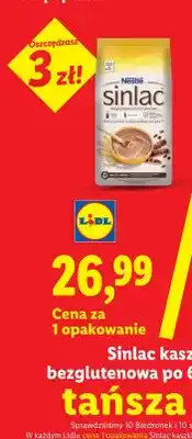 Lidl Kaszka zbożowa bezglutenowa Nestlé Sinlac po 6 m-cu oferta