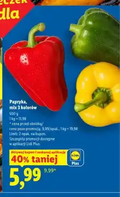 Lidl Papryka mix 3 kolorów oferta
