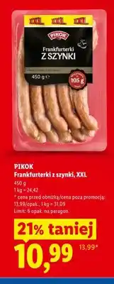 Lidl Frankfurterki z szynki Pikok XXL oferta
