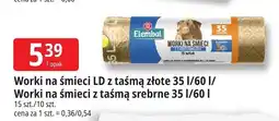 E.Leclerc Worki na śmieci LD z taśmą złote Elembal oferta