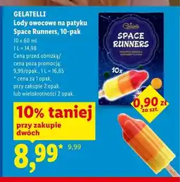 Lidl Lody owocowe na patyku Space Runners Gelatelli 10-pak oferta