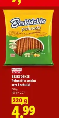 Lidl Paluszki Beskidzkie o smaku sera i cebulki oferta