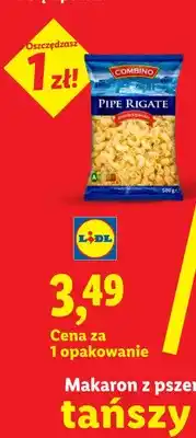 Lidl Makaron z pszenicy durum Pipe Rigate Combino oferta