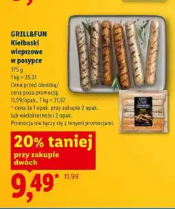 Lidl Kiełbaski wieprzowe w posypce Grill&Fun oferta