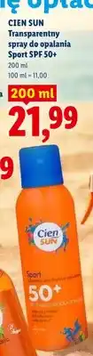Lidl Transparentny spray do opalania Sport Cien Sun SPF 50+ oferta