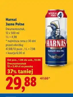 Lidl Piwo Harnaś Jasne Pełne 12-pak oferta