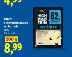 Lidl Ser żółty wysokobiałkowy w plastrach Pilos High Protein oferta