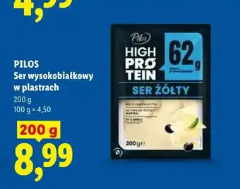 Lidl Ser żółty wysokobiałkowy w plastrach Pilos High Protein oferta