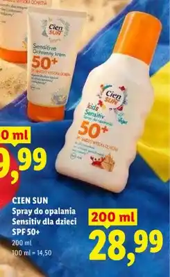Lidl Spray do opalania Sensitiv dla dzieci Cien Sun SPF 50+ oferta