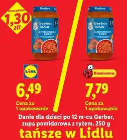 Lidl Gerber Junior Zupka pomidorowa z ryżem, po 12 m-cu oferta
