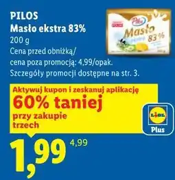 Lidl Pilos Masło ekstra 83% oferta
