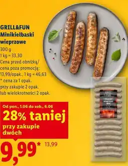 Lidl GRILL&FUN Minikiełbaski wieprzowe oferta