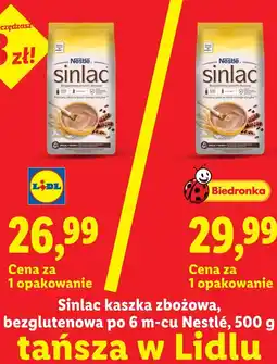 Lidl Nestlé Sinlac kaszka zbożowa, bezglutenowa po 6 m-cu oferta