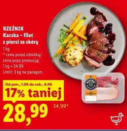Lidl Rzeźnik Kaczka - filet z piersi ze skórą oferta