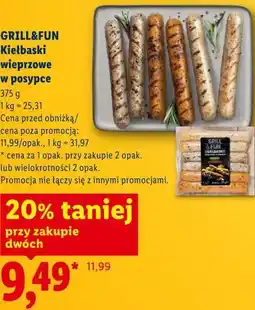 Lidl GRILL&FUN Kiełbaski wieprzowe w posypce oferta