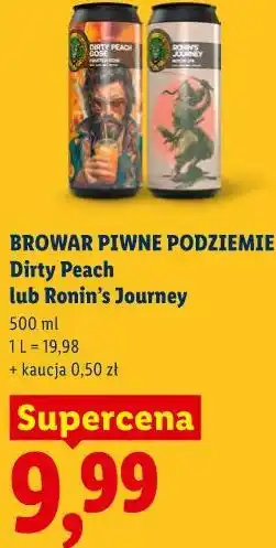 Lidl BROWAR PIWNE PODZIEMIE Dirty Peach lub Ronin's Journey oferta
