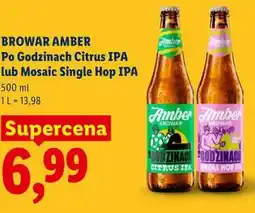 Lidl Browar Amber Po Godzinach Citrus IPA lub Mosaic Single Hop IPA oferta