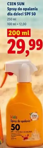 Lidl CIEN SUN Spray do opalania dla dzieci SPF 50 oferta