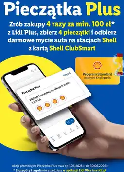 Lidl Darmowe mycie auta na stacjach Shell za zebranie 4 pieczątek w aplikacji Lidl Plus oferta