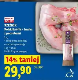 Lidl Polski królik tuszka z podrobami oferta