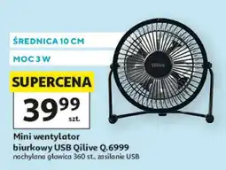 Auchan Mini wentylator biurkowy USB Qilive Q.6999 oferta