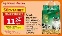 Auchan Żwirek drewniany dla zwierząt 5 l oferta