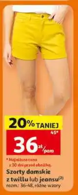 Auchan Szorty damskie z twillu lub jeansu oferta